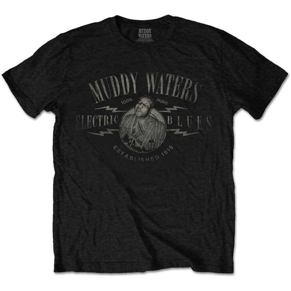 Muddy Waters Unisex Adult Electric Blues Logo T-Shirt / Black